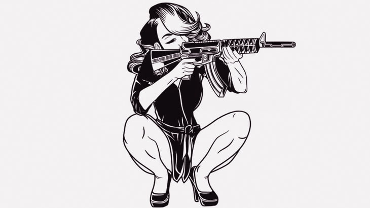 銃の扱いがとても上手な謎にセクシーなお姉さん（動画）