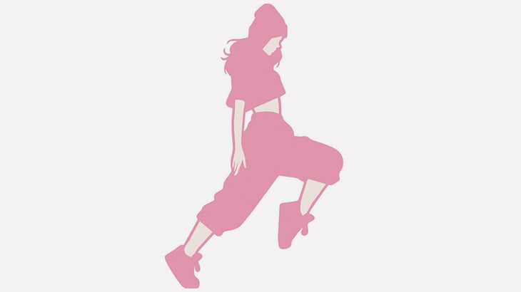 足を激しく動かして踊る、ダンスが上手いのかもしれない女性