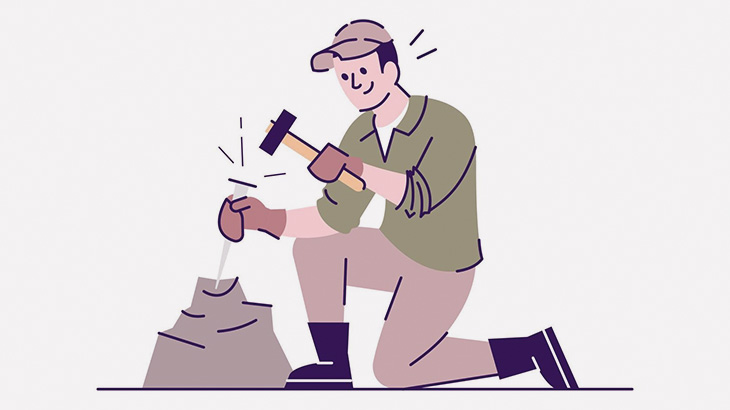 手作業で石を正確に切り出す石工職人の超絶技巧（動画）