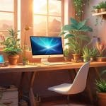 センスが光るアンティークな雰囲気が大好き女子のＰＣデスク周り