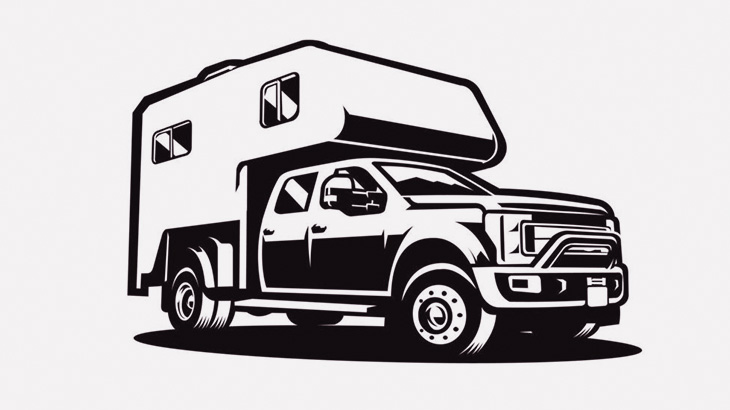 荷台をキャンピング仕様に改造したピックアップトラック、良さそう