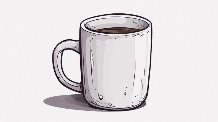 街でインスピレーションを得てマグカップに絵を描くクリエイター