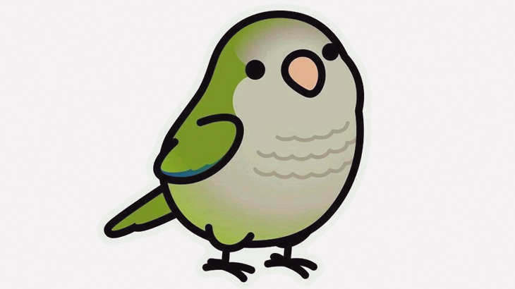 室内飼いされているインコさん、ものすごくオモチャっぽい