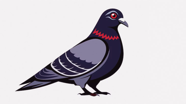 バッグの中にスポッと入って飼い主と一緒に旅をするハトさん