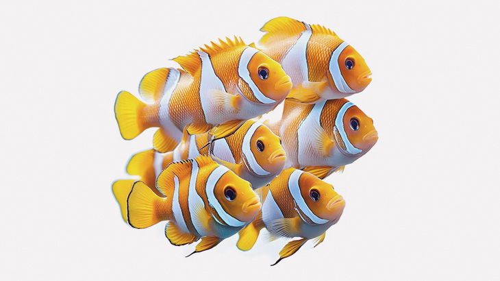 群れで泳いでいるところを手でワシャワシャされる熱帯魚たち