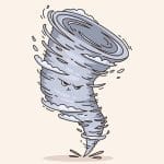 小型ボートで釣りをしていた２人の男性が風速２２３ｋｍ／ｈの竜巻に巻き込まれる瞬間