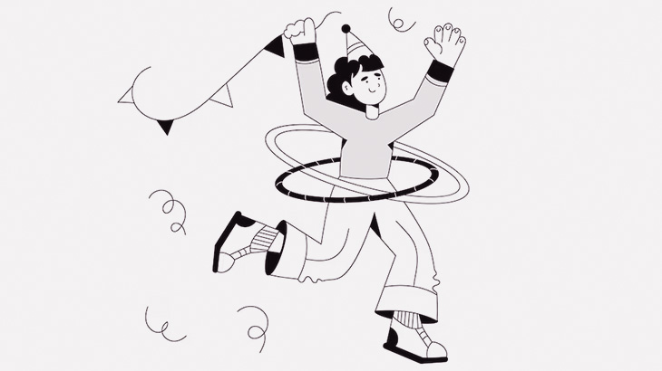 フラフープを回すのがとても上手な素敵なお婆ちゃん