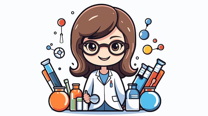 化合物を混ぜ合わせいろんな化学反応を見せてくれる理系女子