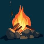 キャンプファイアーの火が弱いな･･･ガスボンベ入れよう！ → 爆発