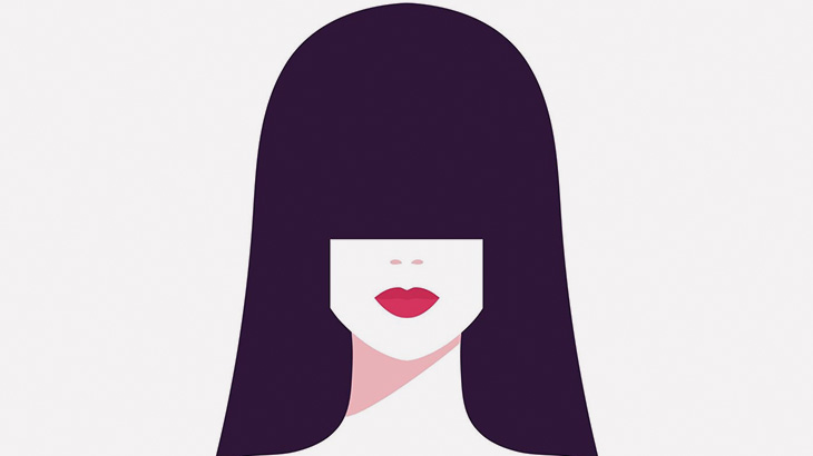 髪の毛で顔は隠すけどひたすら自慢の胸を見せつけるナイスオッパイお姉さん