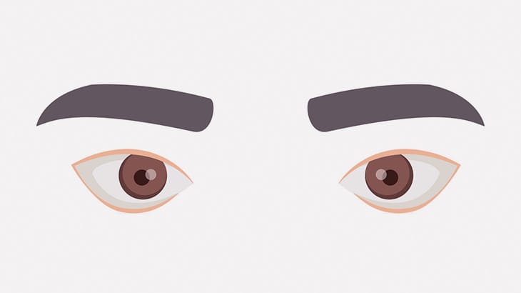 この男の眉毛、とても太くて個性的