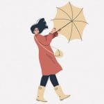 強風が吹く街を歩いていた女性、予想外のノックアウト