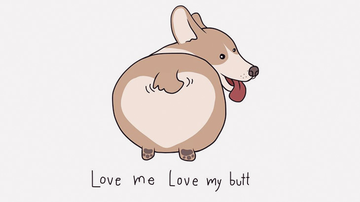 お尻を撫でられるのが大好きなワンコのお尻ふりふり悩殺アピール